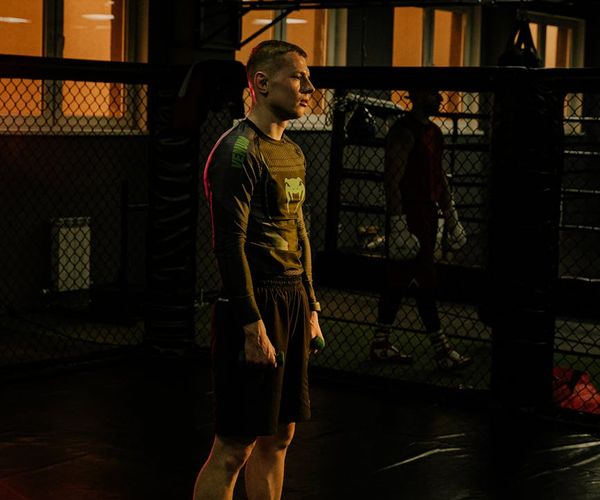 Close up of a man focused during a training session